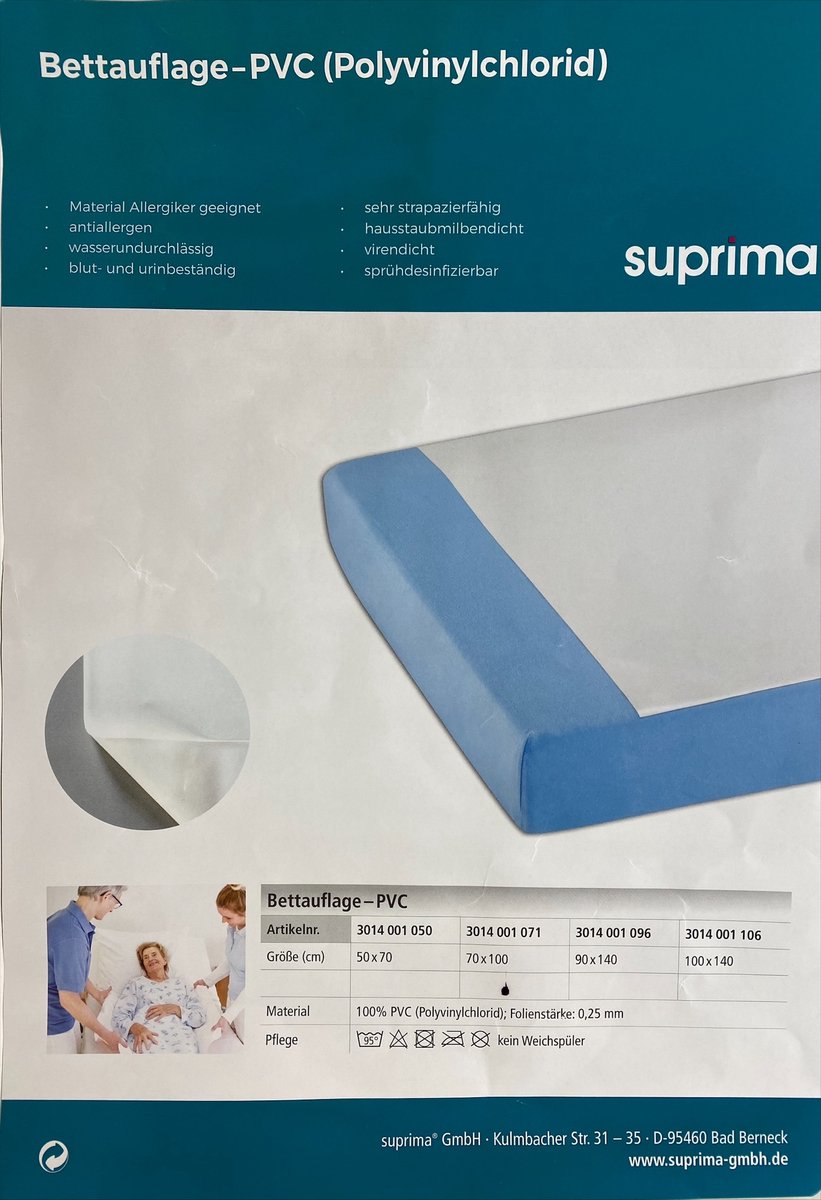 Suprima Matrasbeschermer in PVC, 3014, 70 x 100 cm