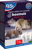 BSI - Broma Kill Gepelde haver - Tegen rattenn, muizen en bosmuizen - Muizengif - Raffenvergif - 150 g (6x25)