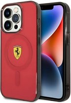 Ferrari FEHMP14LURKR coque fourrure iPhone14 Pro 6.1" Coque rigide rouge Translucide