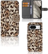 Book Cover Google Pixel 8 Smartphone Hoesje Leopard