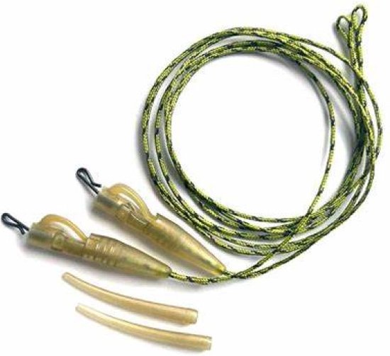 EXC Lead Core System & Safety Clip - 60cm - 2 stuks - Leadcore Leader met loodclip, Quickchange Wartel & Anti-tangle Sleeves - Karper vissen Loodsysteem van Merkloos — afbeelding 2