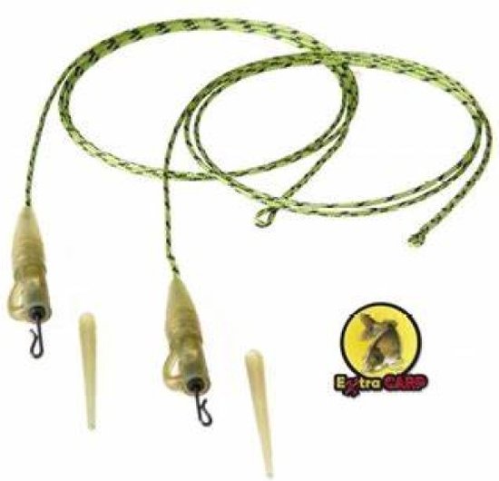 EXC Lead Core System & Safety Clip - 60cm - 2 stuks - Leadcore Leader met loodclip, Quickchange Wartel & Anti-tangle Sleeves - Karper vissen Loodsysteem van Merkloos — afbeelding 3
