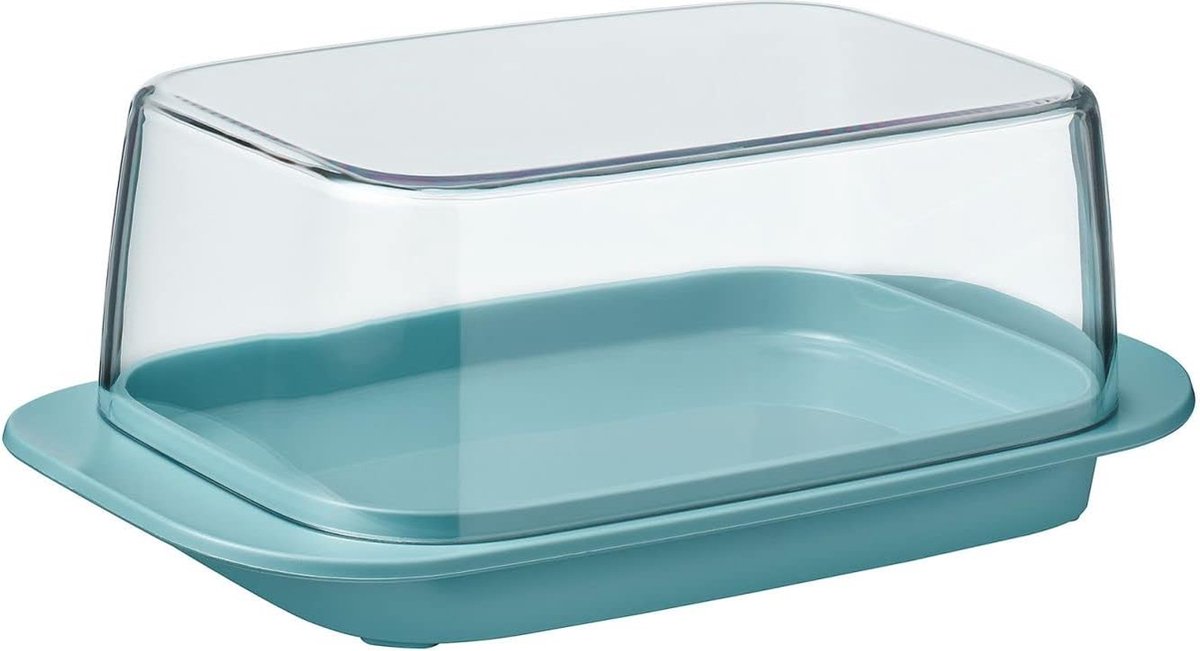 Botervloot - Nordic green - voor 250 g boter - transparant deksel - past precies in de koelkastdeur - vaatwasmachinebestendig - nieuwe versie