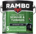 Rambo Pantserbeits Schuur & Tuinhuis Zijdeglans Dekkend - Makkelijk Verwerkbaar - Antraciet - 2.5L