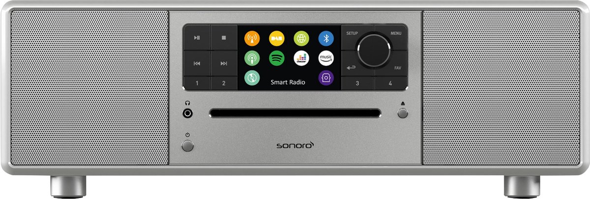 Sonoro - Prestige X - SO-331 stereo internetradio met DAB+, FM, CD, Spotify en Bluetooth - zilver