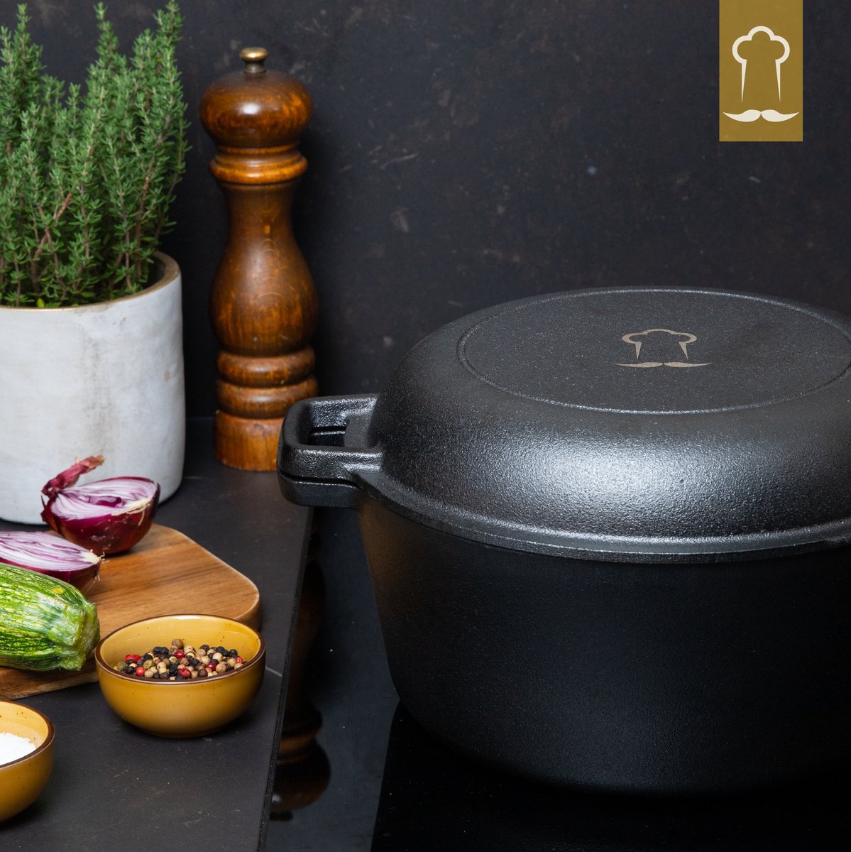 Le Creuset Signature braadpan ovaal 4,7 liter ø 29 cm gietijzer matzwart | Oldenhof