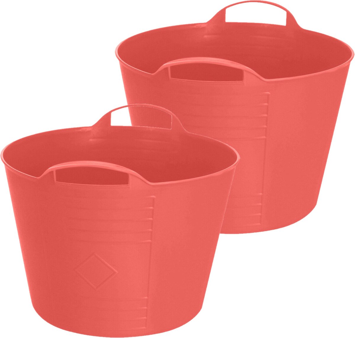 Goedkoopste Excellent Houseware Flexibele emmer - 2x - rood - 15 liter - kunststof - 35 x 29 cm