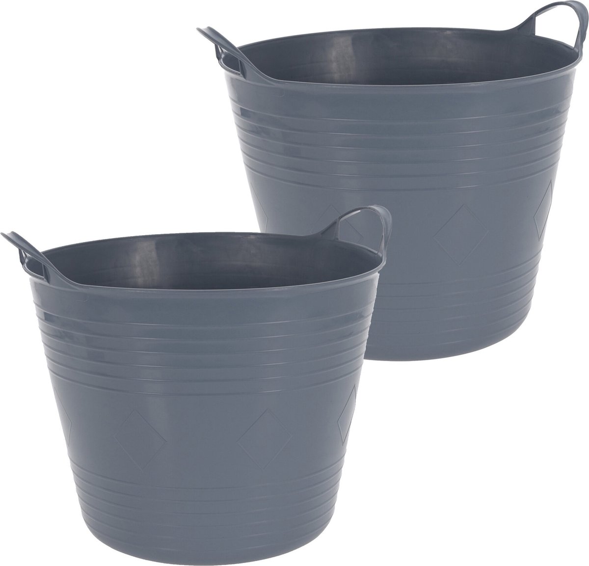 Goedkoopste Excellent Houseware Flexibele emmer - 2x - blauw - 27 liter - kunststof - 40 x 35 cm