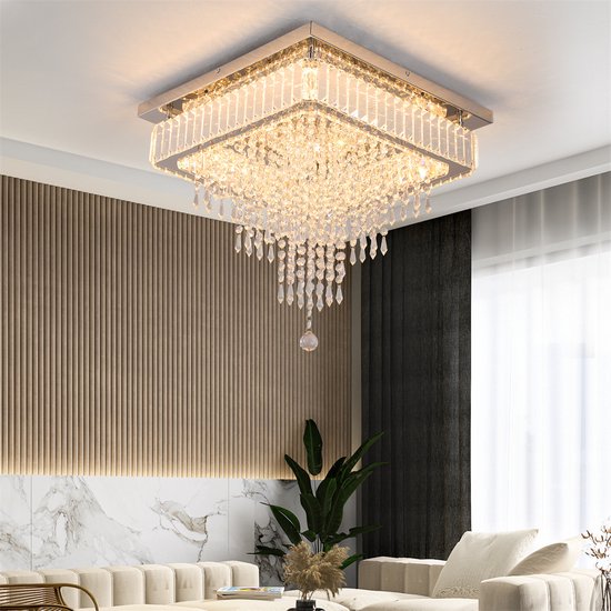 Moderne Kristallen Kroonluchter - Dimbaar - Afstandsbediening - 45 cm - LED Plafondlamp - Moderne Lamp - Woondecoratie - Plafoniere