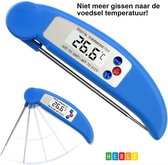 Digitale Kookthermometer -50°C tot 300°C - Inklapbaar & Blauw - Voor Voedsel, Vlees & BBQ's - Heble® -