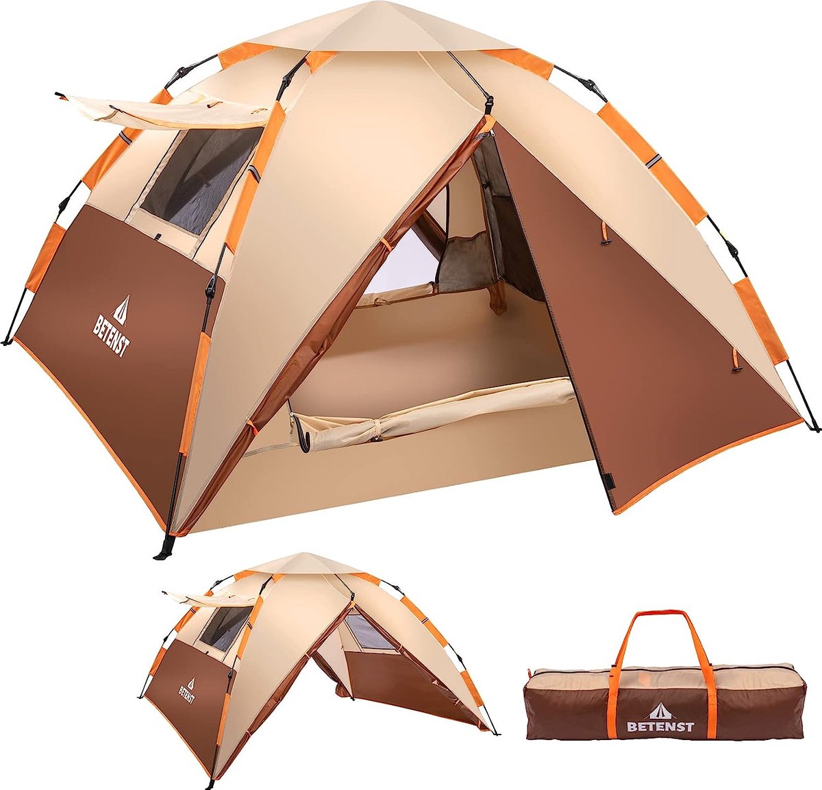 Camping tent 4 personen – Pop up tent - 135x230x230 - 2 Gaasdeuren - 2 Gaasramen - 2 In 1 dubbele lagen