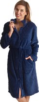 Badjas met knopen – dames badjas fleece – met knoopsluiting – zacht & warm - maat S