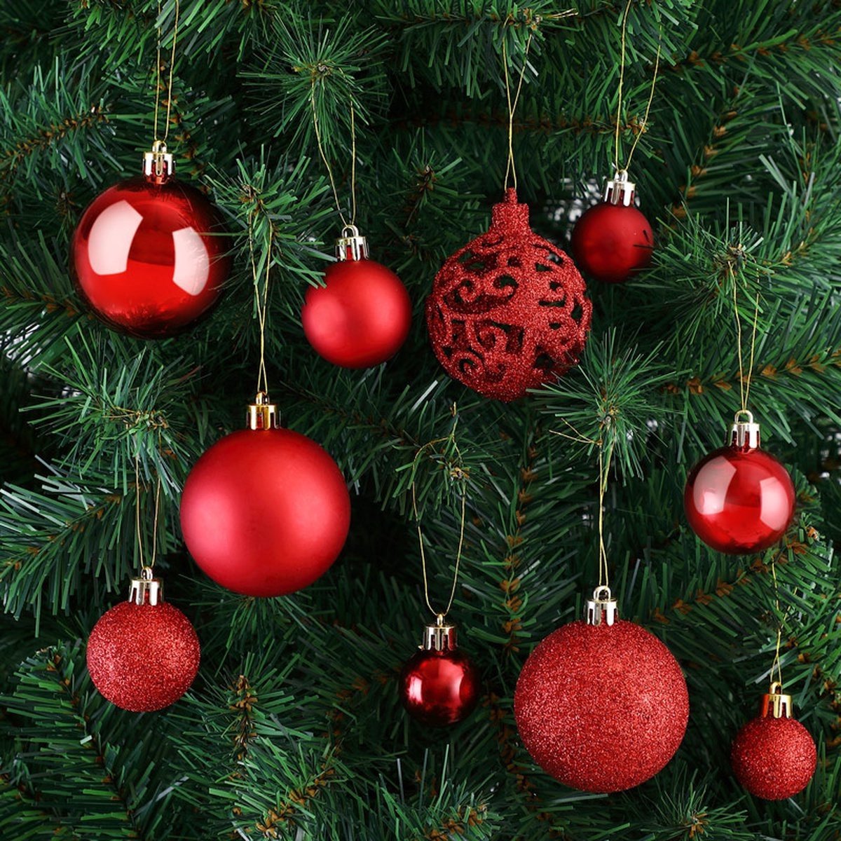 Casaria Kerstballen 100 Stuks - Mat Glanzend - Ø 3 6 cm Rood – foto 5