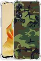 Smartphone hoesje Geschikt voor OPPO Reno8 T 4G Anti-shock Hoesje met foto met transparante rand Camouflage