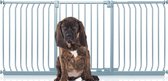 Bettacare Elite Hondenhek Assortiment, 197cm - 206cm (23 opties beschikbaar), Mat Grijs, Traphekje Zonder Boren Hek voor Honden en Puppy's, Huisdier en Hond Barrière, Eenvoudige Installatie