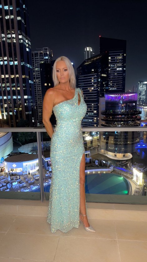 Robe de soirée robe de gala robe de soirée sequin Dubaï menthe