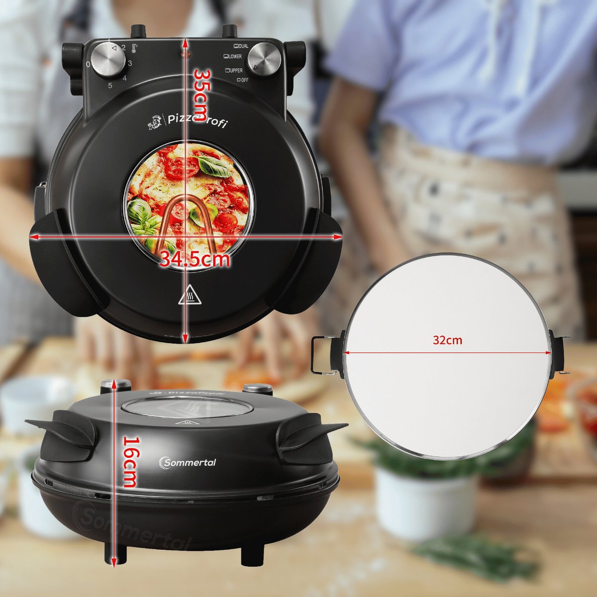 HENDI Pizzaoven | COMPACT | Elektrisch | 1x 39cm | 50°C/350°C | 2kW