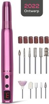 Lime à Limes à ongles électrique Zonovi - Coupe-ongles - Sans fil - Pédicure électrique - Dissolvant de callosités - Kit de Set de manucure - Ongles en gel - Ongles en acrylique - 11 embouts - Rouleaux de ponçage - LCD - USB - Rose