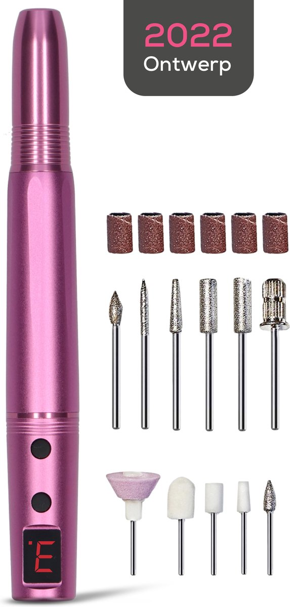 Goedkoopste Zonovi Elektrische Nagelvijl - Nagelfrees - Draadloze Pedicureset - Eelt Verwijderaar - Manicureset voor Gelnagels en Acrylnagels - Inclusief 11 Bitjes en Schuurrolletjes - LCD Display - USB Oplaadbaar - Roze - Nagelvijl