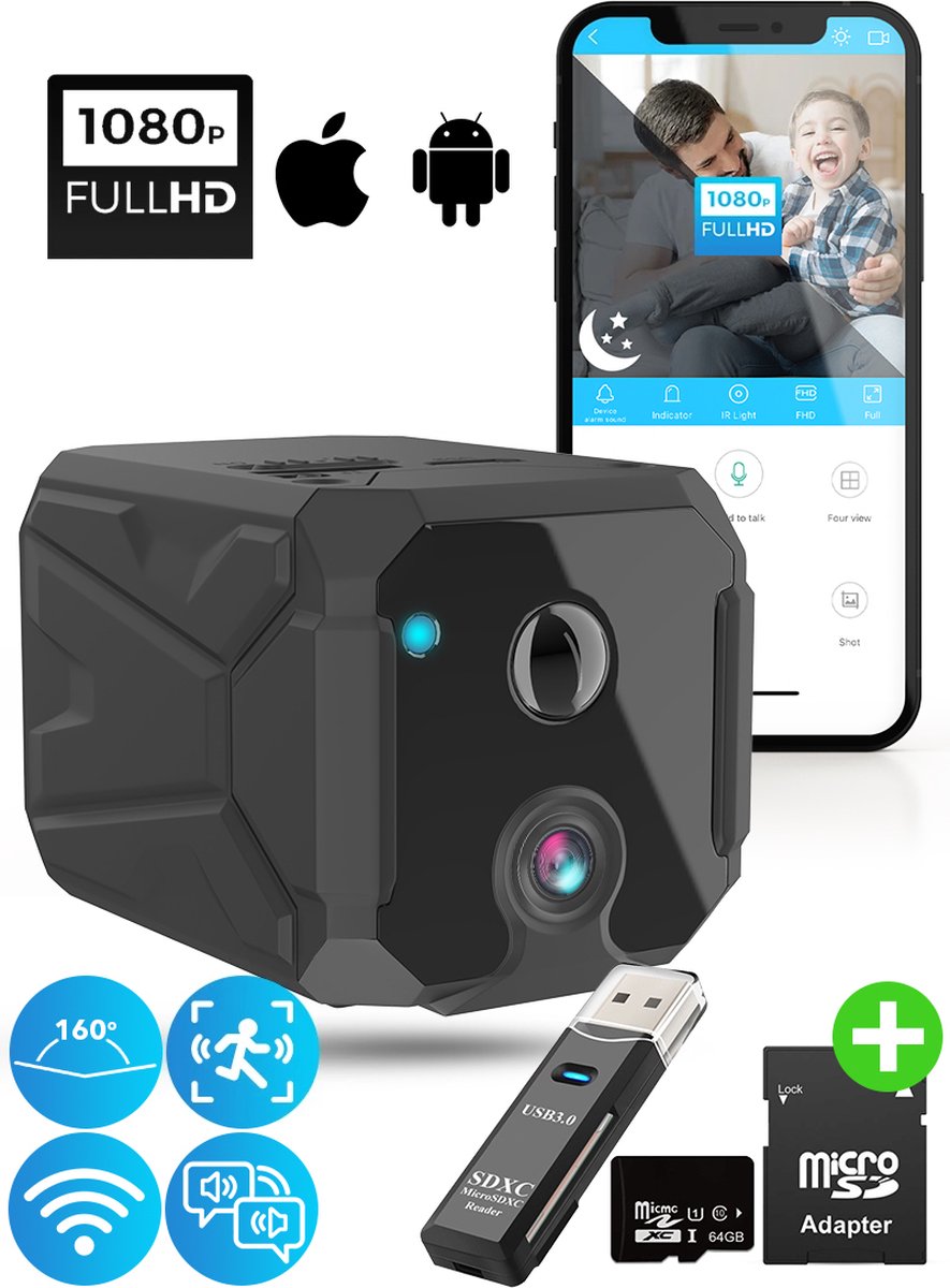 Mini caméra corporelle portable, petit caméscope portable 1080p avec vision  nocturne/détection de mouvement, micro caméra de surveillance de sécurité