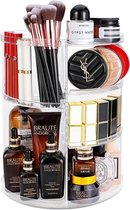 Make-up cosmetica-organizer, 360 graden draaibaar, 7 verstelbare niveaus, grote capaciteit, make-up-organizer, make-up-opbergbox voor dressers, slaapkamer, badkamer, transparant