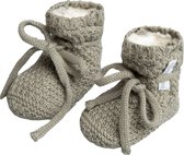 Baby's Only Chaussons teddy Willow - Chaussures Bébé avec doublure teddy - Chaussettes Bébé - Urban Green - 0-3 mois - 100% coton écologique - GOTS