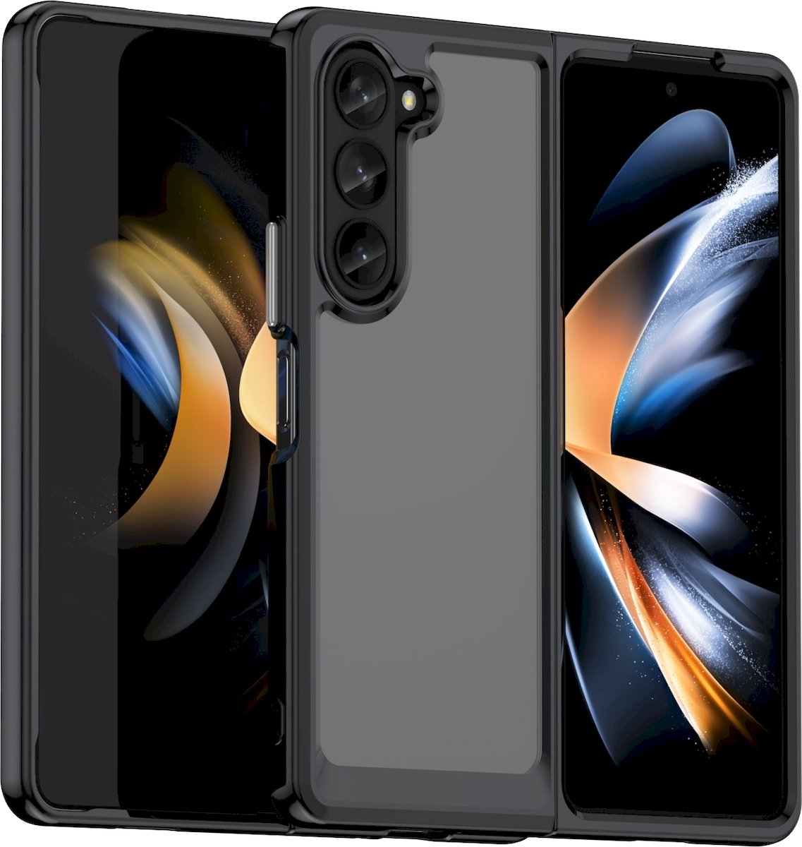 Mobigear Hoesje geschikt voor Samsung Galaxy Z Fold 5 Telefoonhoesje Hardcase | Mobigear Crystal Backcover | Galaxy Z Fold 5 Case | Back Cover - Zwart