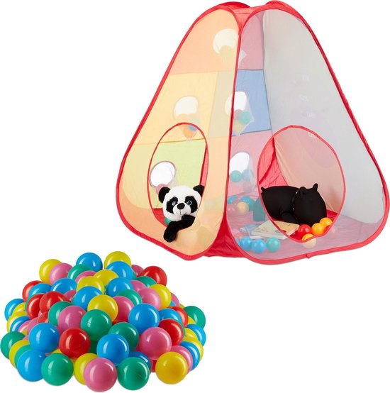| relaxdays 251 delige ballenbak set pop up 251 delige ballenbak set pop up systeem tent 250 ballen