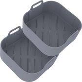 KitchenLove Airfryer Tray - XL - Set de 2 - Papier cuisson - Panier - Accessoires - 20CM - Carré