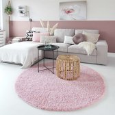 Shaggy Trend tapis shaggy uni rond - rose clair 100 cm rond