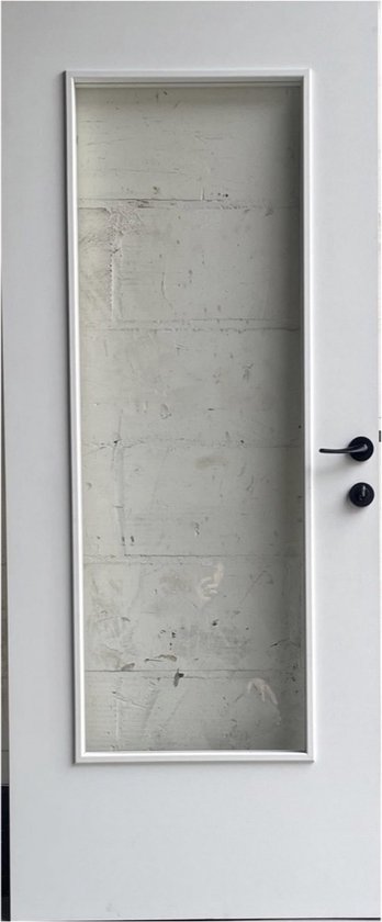 Witte binnendeur stomp 83 x 201,5 met glas | Inclusief toebehoren | bol