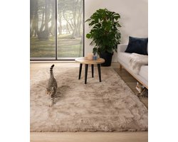 Zacht hoogpolig vloerkleed - Comfy plus - taupe 230x330 cm