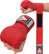 Elastische binnenhandschoen/boksbandage, met duimlus, voor MMA, meerdere malen te gebruiken, rood, s