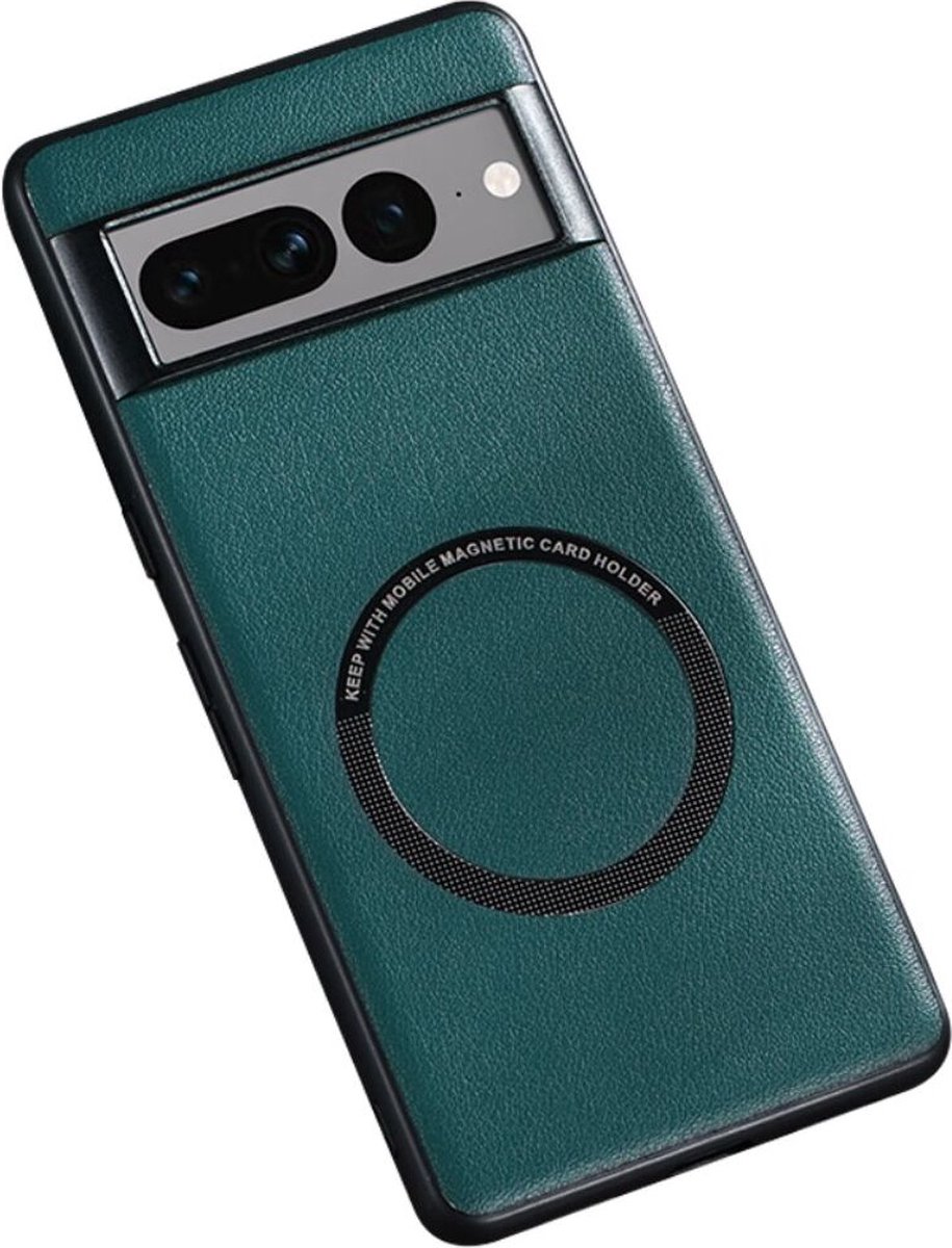Google Pixel 8 Pro Hoesje MagSafe Kunstleer Back Cover Groen