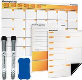 BY UNLIMITED Magnetische Planner Set - Maandplanner - Weekplanner - Boodschappenlijst - Familieplanner Planblok - Memoblok - Planborden - Whiteboard met Markers & Wisser - Familieplanner Magnetisch - Koelkast Planner