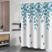 Douchegordijn 180x200 cm badkamergordijn van polyester wasbaar badkamergordijn met 12 douchegordijnringen waterdicht voor badkuip en badkamer groen
