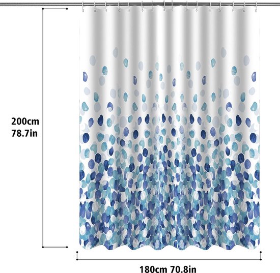 Douchegordijn, douchegordijnen polyester, 180 x 200 cm, wasbaar