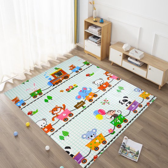 Buxibo - Dubbelzijdige Speelmat Foam - Dik XPE Foam - Kruipmat - Speelkleed - Vloermat - Baby/Peuter & Kind - Multicolor - XPE-002 - 200x180cm van Buxibo — afbeelding 5