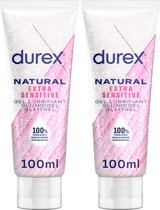 Durex Glijmiddel Natural - Extra Sensitive  - 100% natuurlijk - 100ml x2