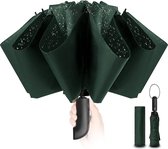 Compacte Opvouwbare Paraplu Stormbestendig - Automatisch Winddicht Zwart Opvouwbaar Voor Heren Dames 210T Teflon Coating 105cm Spanwijdte 10 Bone Paraplu Groot