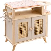 howa Commode de Poupées en bois "minifleurs" avec siège de poupée, coussin, cintre, armoire de Poupées 2760