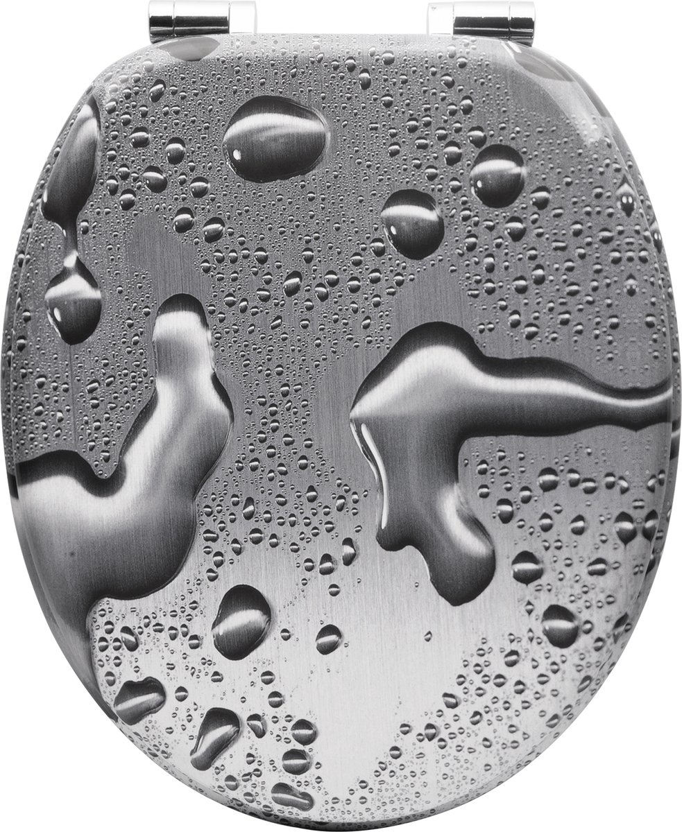 BukkitBow - Toiletbril met Softclose - Toiletbril / Toiletzitting met Print - Antibacterieel - Waterdruppels
