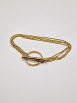 Tassel armband - Gouden Dames armband - OT sluiting - Premium Stainless Steel - laagjes armband -