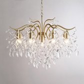 10 Arm Kroonluchter - Crystal Chandelier - Kristallen Kroonluchter - Goud - Hanglamp - Moderne Hanglamp - Woonkamerlamp - Moderne lamp