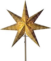 Star Trading Verwisselbare paraplu Poinsettia Antiek vanStar Trading, 3D papieren ster Kerst in goud met ornamenten, decoratieve ster Ø: 48 cm
