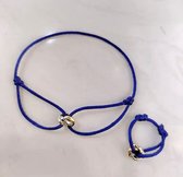 Set bracelet et bague tricolore Soraro | Bleu marin | Bagues Soraro | Cadeau pour elle | femme d'anniversaire | Fête des pères | Cadeau de fête des pères