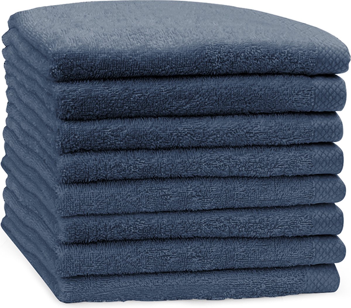 Eleganzzz Handdoeken Set - Set van 8 - Handdoek 50x100cm - 420 gr/m2 - 100% Katoen - ocean blue