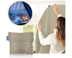 LUVION® Portable Blackout Curtain - Beige - Verduisteringsgordijn met zuignappen - Gordijn geschikt voor alle ramen tot maximaal 130x200cm