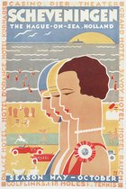 Scheveningen Poster | Vintage Poster | Vintage Kleuren | Wanddecoratie | Muurposter | 61x91cm | Geschikt om in te lijsten