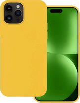 Hoes Geschikt voor iPhone 15 Pro Hoesje Siliconen Back Cover Case - Hoesje Geschikt voor iPhone 15 Pro Hoes Cover Hoesje - Geel
